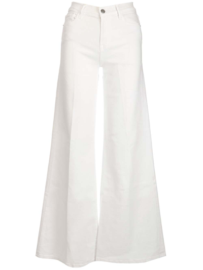 Shop Frame Flared Jeans In Blanc Blanc