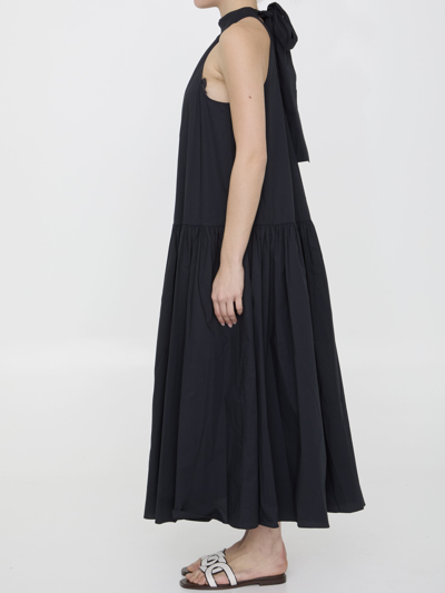 Shop Staud Midi Marlowe Dress In Blk Black