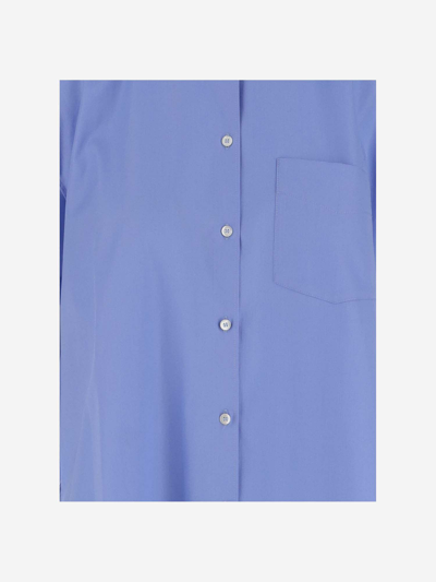 Shop Aspesi Cotton Shirt In Sky Blue