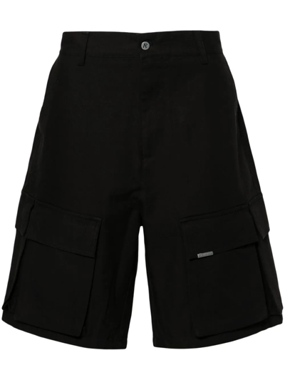 Shop Represent Black Cotton Cargo Shorts