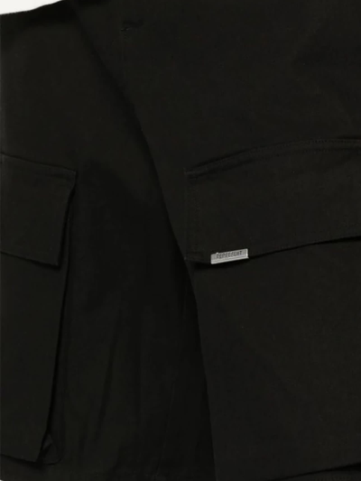 Shop Represent Black Cotton Cargo Shorts