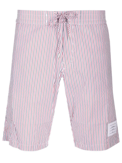 Shop Thom Browne Striped Drawstring Swimming Shorts In Multicolor