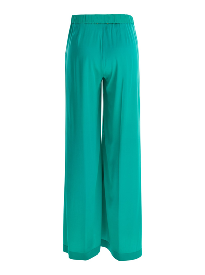 Shop Forte Forte Stretch Silk Satin Wide Pants In Green