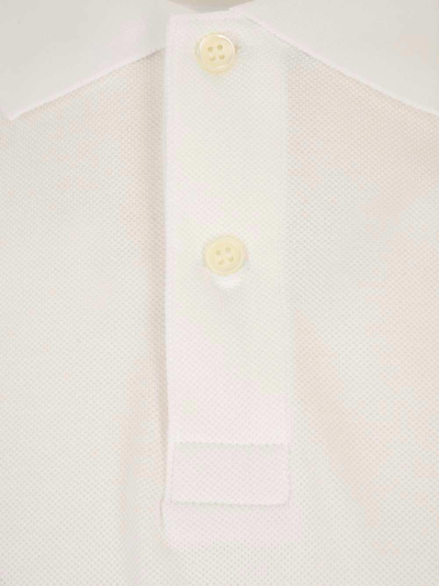 Shop Comme Des Garçons Play Heart Embroidered Polo Shirt In White