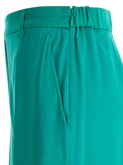 Shop Forte Forte Stretch Silk Satin Wide Pants In Green