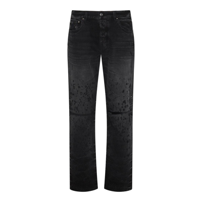 Shop Amiri Shotgun Distressed Straight Jeans In Black
