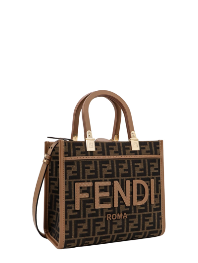 Shop Fendi Sunshine Handbag In Jacquard Fftab.