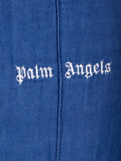 Shop Palm Angels Chambray Track Pants In Blue