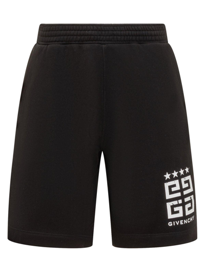 Shop Givenchy Logo Printed Shorts In Black