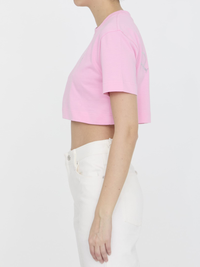 Shop Patou Cropped T-shirt In P Pink
