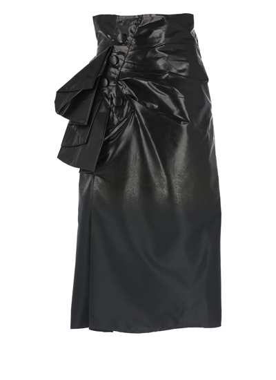 Maison Margiela Bow-detail Pencil Midi Skirt In Black