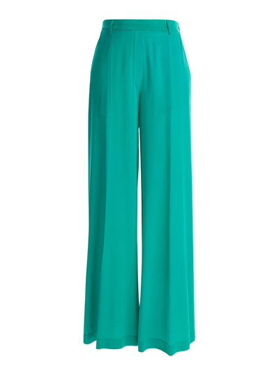 Shop Forte Forte Stretch Silk Satin Wide Pants In Boreale