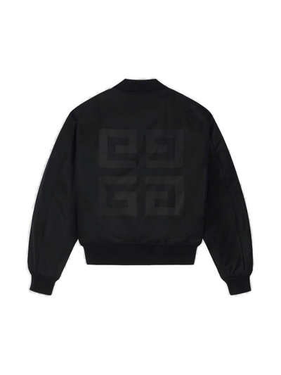 Shop Givenchy Reversible Denim Bomber Jacket In Black/khaki