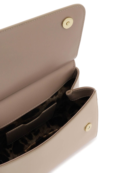 Shop Dolce & Gabbana Patent Leather Sicily Handbag In Cipria