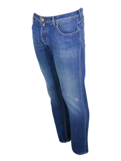 Jacob Cohen Nick Slim J622 Luxury Edition Denim Trousers In Soft Stretch Denim With 5 Pockets With Closure Butto In Blue