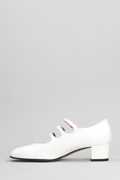 Shop Carel Kina Pumps In White Patent Leather