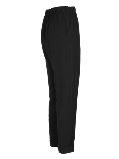 Shop P.a.r.o.s.h Slim Fit High Waisted Pants In Nero