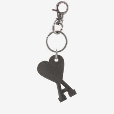 Shop Ami Alexandre Mattiussi Keychain With Logo In Black