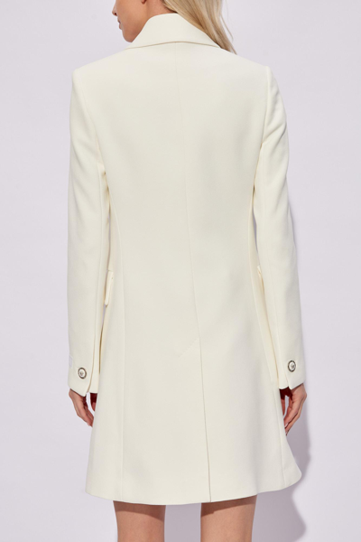 Shop Versace Double-breasted Coat In White