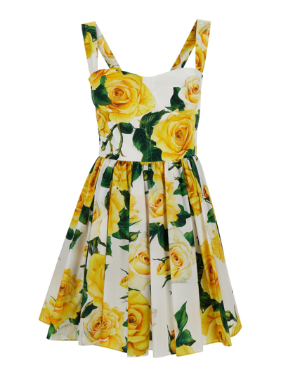 Shop Dolce & Gabbana Flowering Mini Dress In Multicolor