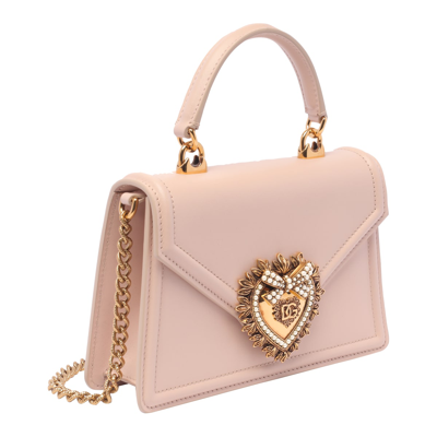 Shop Dolce & Gabbana Devotion Small Handbag In Cipria
