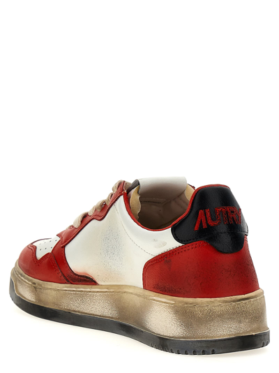 Shop Autry Super Vintage Sneakers In White/red