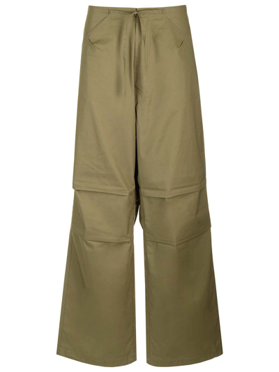 Shop Darkpark Daisy Parachute Twill Trousers In Military Green