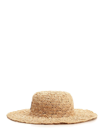 Shop Isabel Marant Logo Patch Weaved Hat In Neutrals