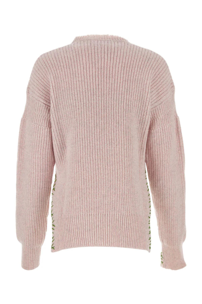 Shop Marni Pastel Pink Wool Sweater In Blue