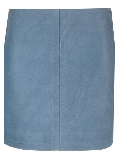 Shop Stand Studio Leather Mini Skirt In Light Blue