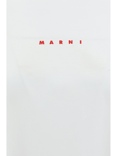Shop Marni Regular Chest Logo T-shirt In Lily White