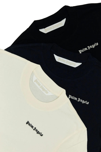 Shop Palm Angels Multicolor Cotton T-shirt Set In Black/blue