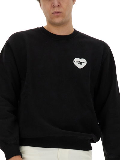 Shop Carhartt Sweatshirt With Logo In Nero