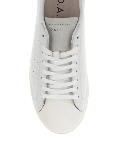 Shop Date Leather Sneakers In Bianco / Blu