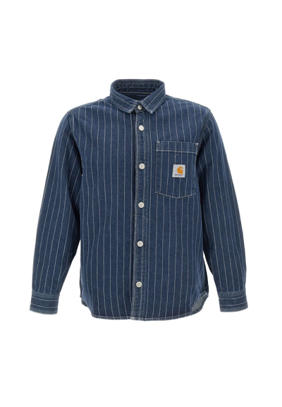 Shop Carhartt Orlean L/s Shirt In Blu
