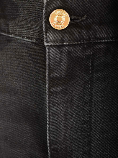 Shop Versace Stretch Denim Slim Fit Jeans In Black