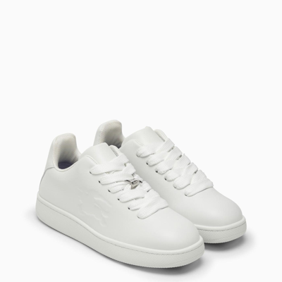 Shop Burberry Box White Leather Trainer