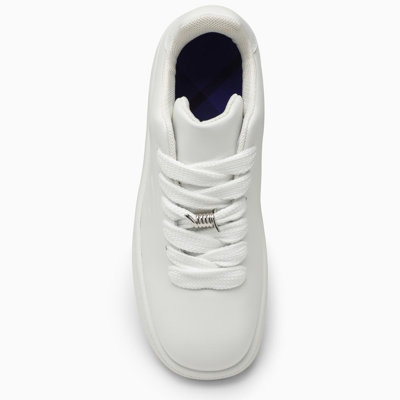 Shop Burberry Box White Leather Trainer