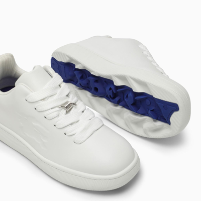 Shop Burberry Box White Leather Trainer