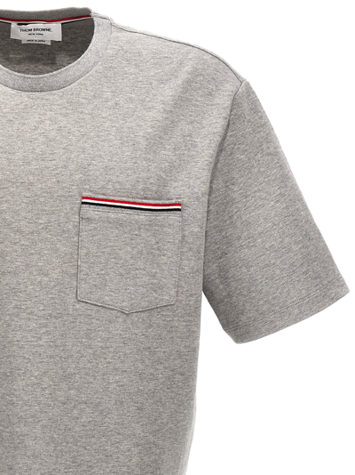 Shop Thom Browne Pocket T-shirt In Grey