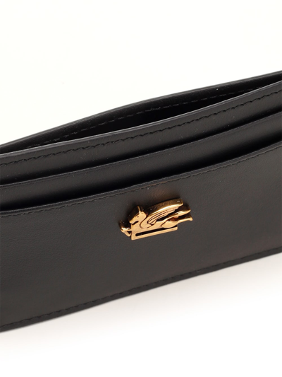 Shop Etro 5 Slots Card Case In Black