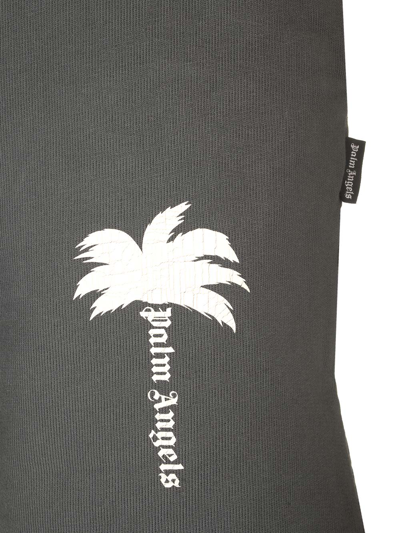 Shop Palm Angels Fleece Bermuda Shorts In Grey