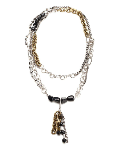 Shop Dries Van Noten Embellished Chain Necklace In Black