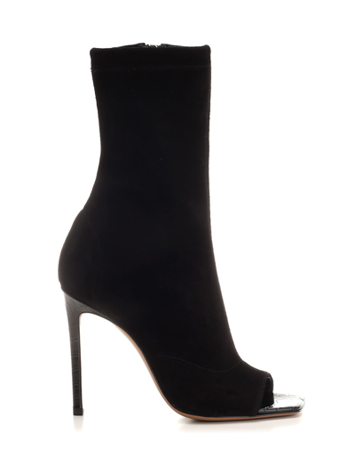 Shop Paris Texas Amanda Open-toe Ankle Boot In Black