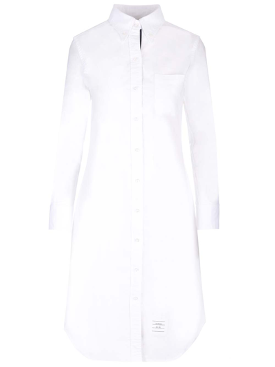 Shop Thom Browne Long Shirt Dress Shirt In White