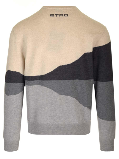 Shop Etro Sunset Pattern Knitted Jumper In Multicolor