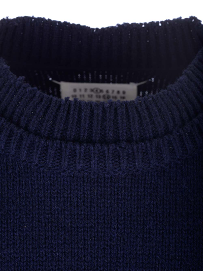 Shop Maison Margiela Elbow Patches Sweater In Blue