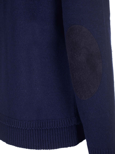 Shop Maison Margiela Elbow Patches Sweater In Blue