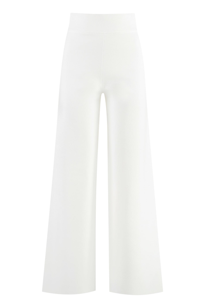 Shop P.a.r.o.s.h Knitted Trousers In Panna