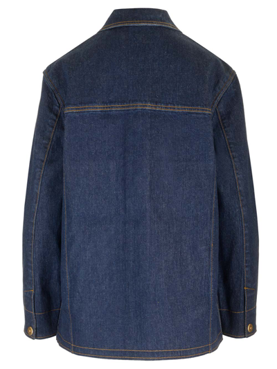 Shop Tory Burch Indigo Blue Barn Denim Jacket